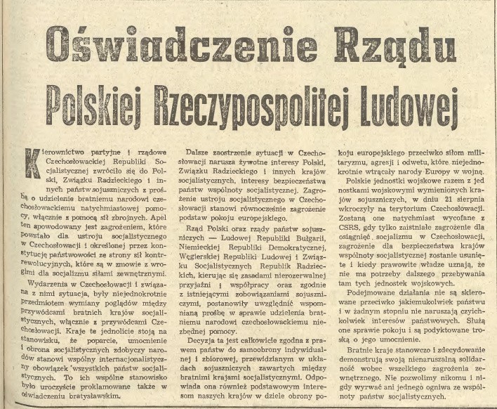 50 rocznica inwazji na Czechosłowację. Jak komunistyczna prasa PRL opisywała interwencję wojsk Układu Warszawskiego??