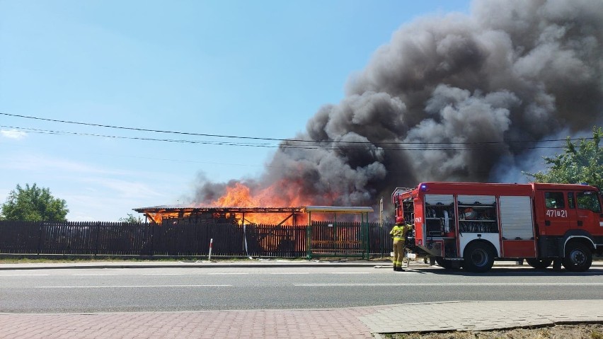 Wielki ogień w Sandomierzu. Spłonął między innym samochód