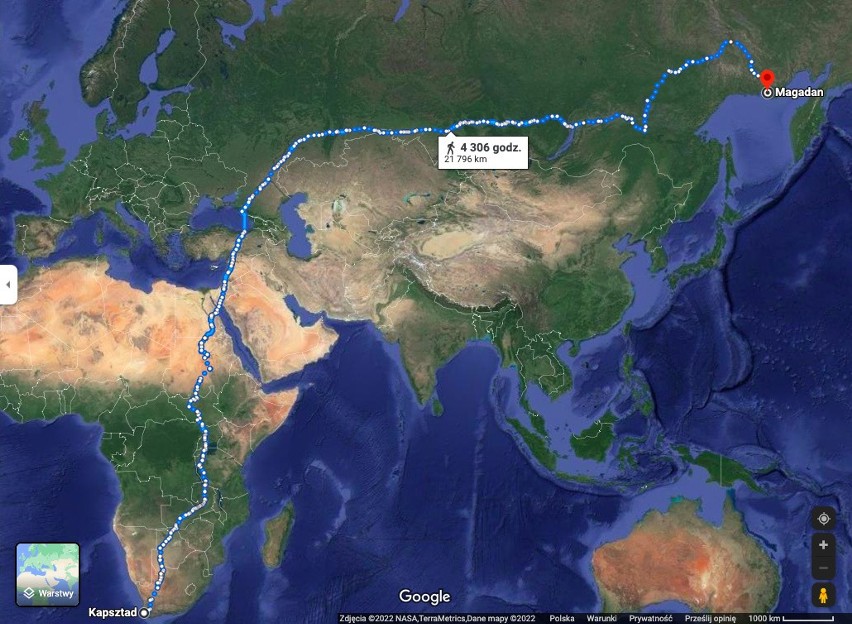 Najdłuższa piesza trasa świata.