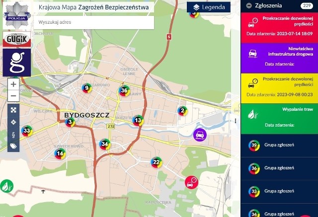 Od początku roku do końca sierpnia 2023 r. mieszkańcy Bydgoszczy i powiatu bydgoskiego zgłosili za pomocą Krajowej Mapy Zagrożeń Bezpieczeństwa 2580 sytuacji, które ich zaniepokoiły.
