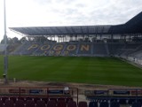 Stadion Pogoni dzień przed meczem z Wisłą. Tunel pod nową trybuną. ZDJĘCIA