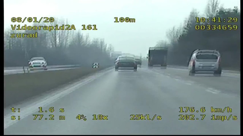 Pirat drogowy na DK1 pędził swoim BMW 176 km/h. Został zatrzymany w Częstochowie