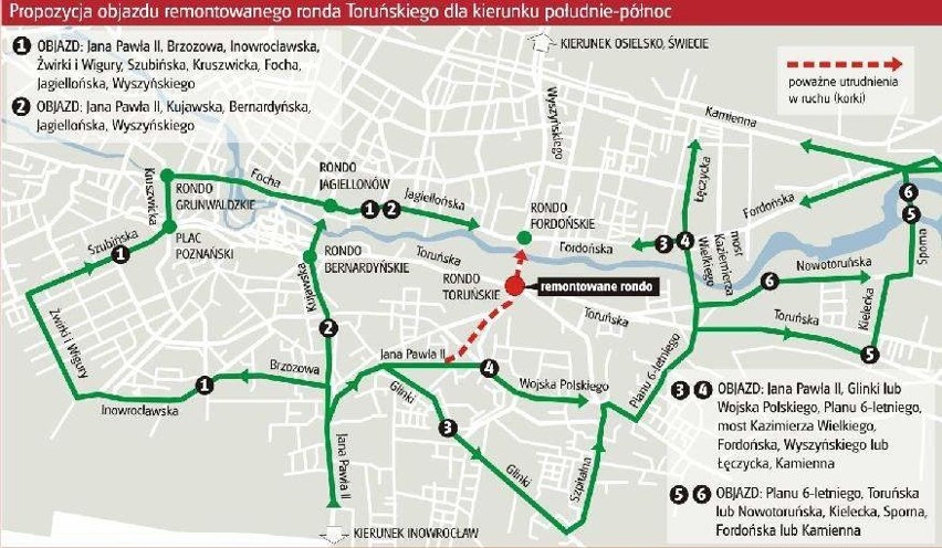Rozpoczął się remont ronda Toruńskiego w Bydgoszczy