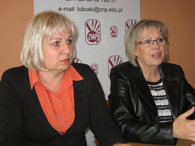 Od lewej wiceprezes lubuskiego ZNP Jolanta Olszewska i prezes Bożena Mania