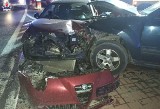 Wypadek w Łęcznej. Po zderzeniu dwóch samochodów trzy osoby trafiły do szpitala