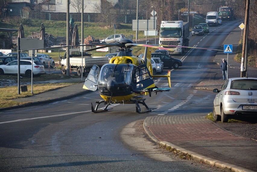 Potrącono rowerzystę w Marklowicach. Lądował śmigłowiec LPR