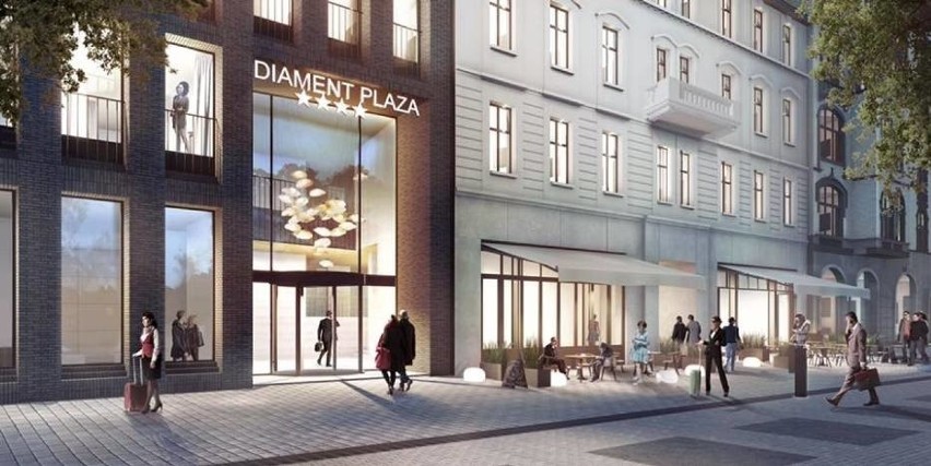 Hotel Diament przy Dworcowej w Katowicach. Przebudowa już się zaczęła. Nową część zaprojektowali architekci Konior Studio Tomasza Koniora