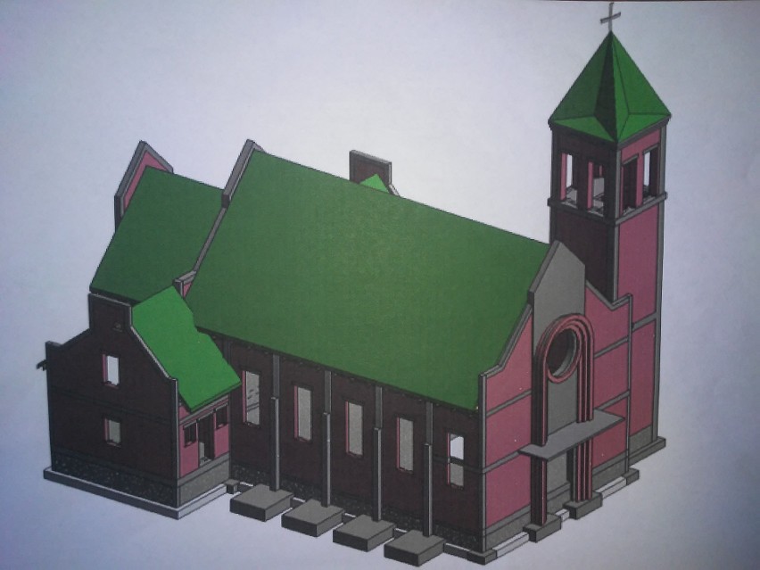 Robocza makieta kościoła w Grabiku wykonana przez sołtysa...