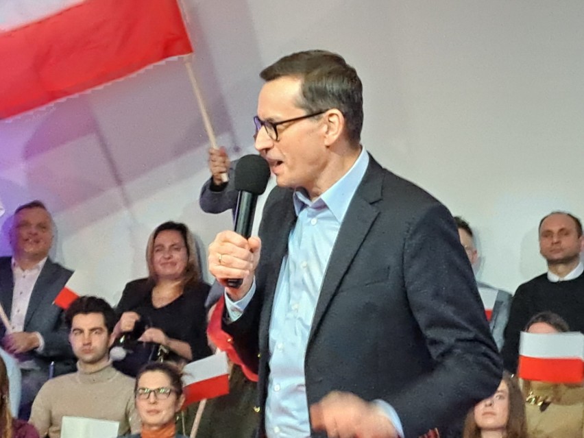 Premier Mateusz Morawiecki na spotkaniu w Łodzi