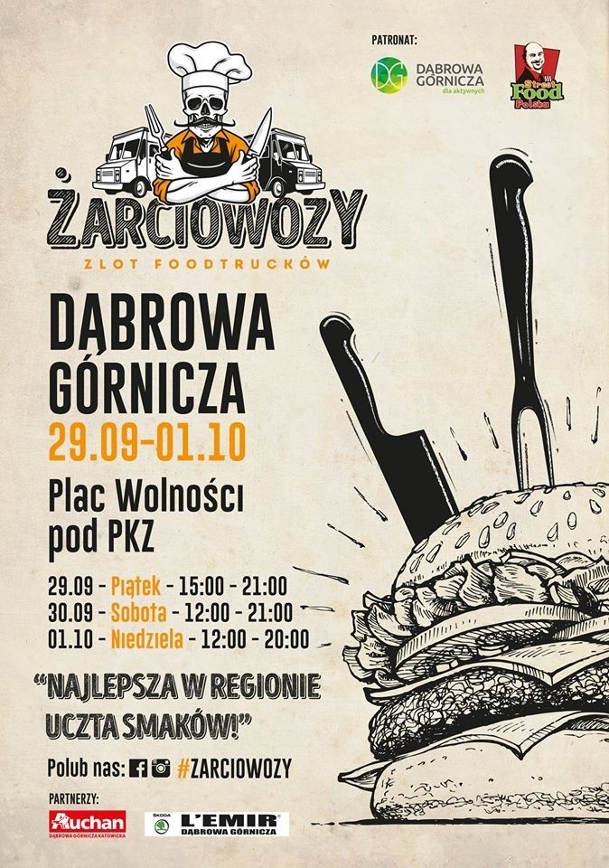 Dąbrowa Górnicza: w weekend wielki zlot food trucków na placu Wolności 
