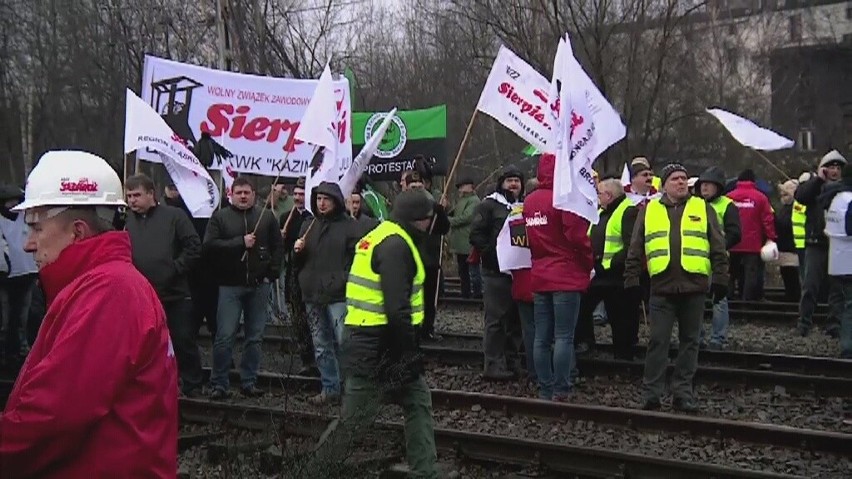 Katowice: Górnicy i ich zwolennicy zablokowali Pendolino...