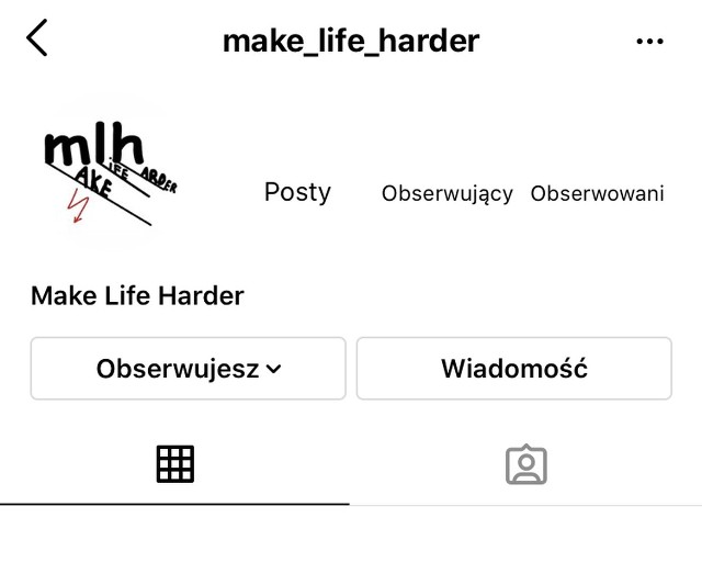 Tak wyglądało w czwartek późnym wieczorem zablokowane konto Make Life Harder na Instagramie.