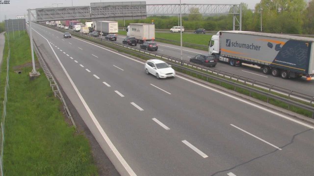 Zakorkowana autostrada na wysokości Węzła Południe