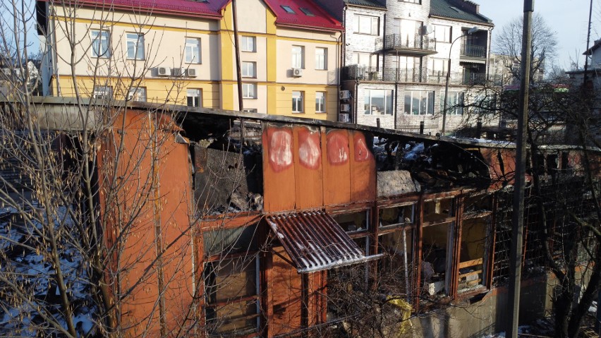 Dworzec PKS w Olkuszu po pożarze