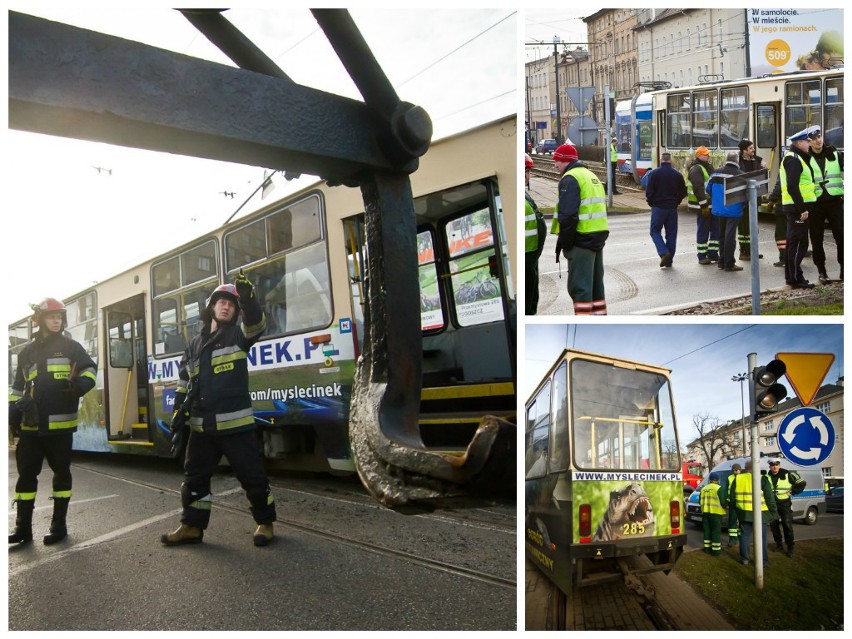 Na rondzie Jagiellonów w Bydgoszczy zderzyły się tramwaje [zdjęcia]