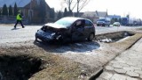 Ryboły. Wypadek na DK19. Zderzenie osobówki z ciężarówką zablokowało drogę Białystok - Bielsk Podlaski (zdjęcia)