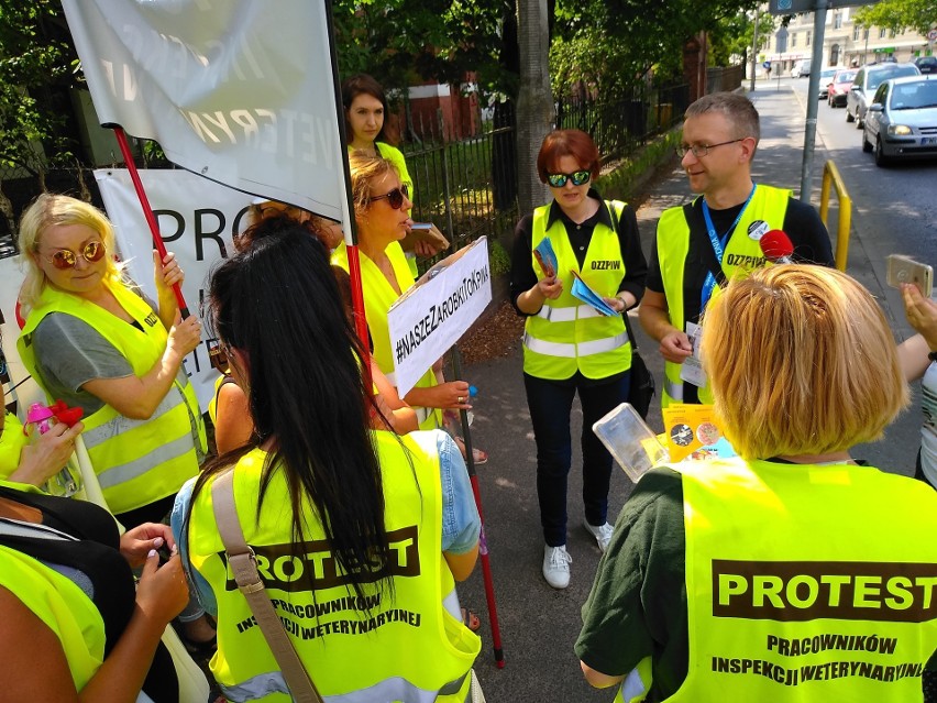 Pracownicy Inspekcji Weterynaryjnej protestowali w Bydgoszczy [wideo, zdjęcia]