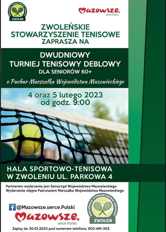 Sławomir Pietrzyk, prezes piłkarskiej centrali zaprasza do turnieju...tenisowego w Zwoleniu