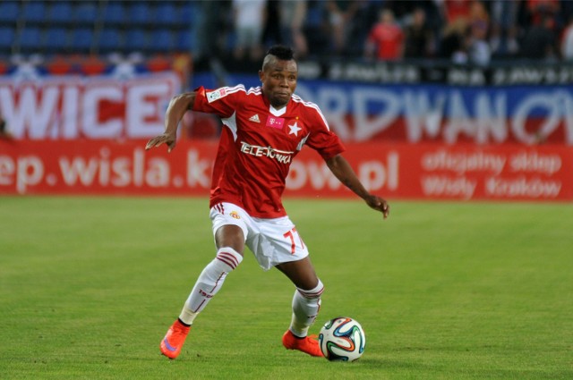 3.06.2015, Kraków: Donald Guerrier w meczu Wisła - Śląsk Wrocław