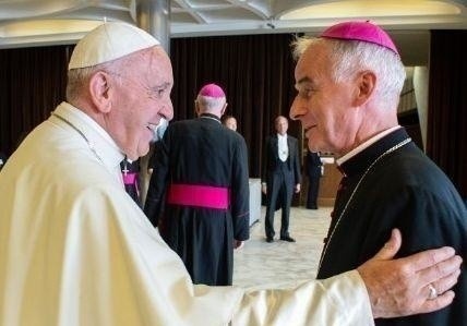 Biskup Marian Florczyk w Watykanie z papieżem Franciszkiem