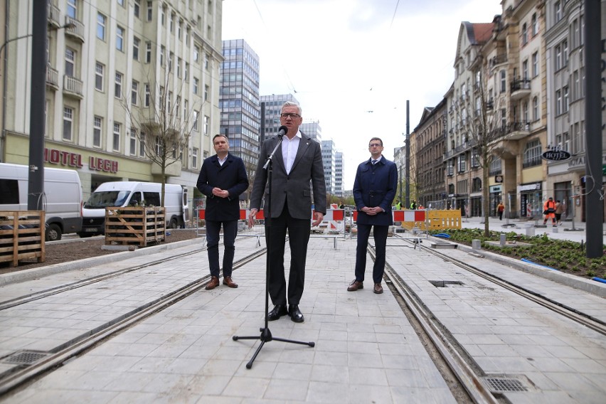 Tramwaje wracają do centrum, choć na Św. Marcinie jeszcze...