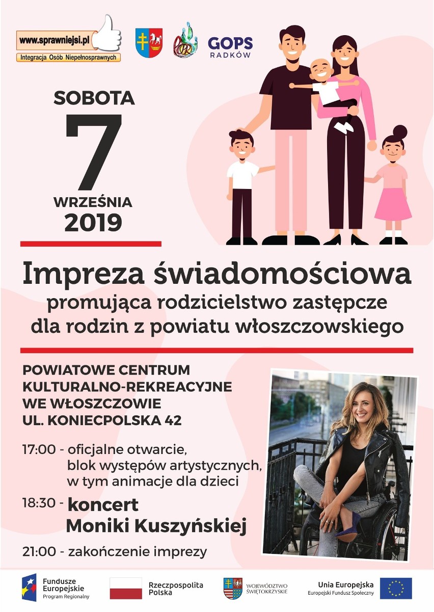 Impreza promująca rodzicielstwo zastępcze we Włoszczowie. Gwiazdą będzie Monika Kuszyńska, była wokalistka Varius Manx (WIDEO, ZDJĘCIA)