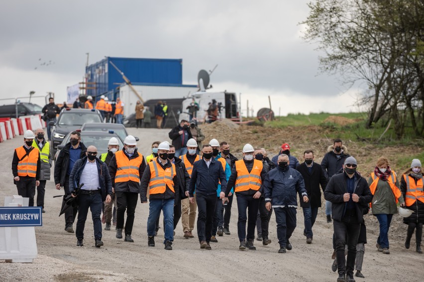 Na budowę północnej obwodnicy Krakowa przyjechał prezydent...