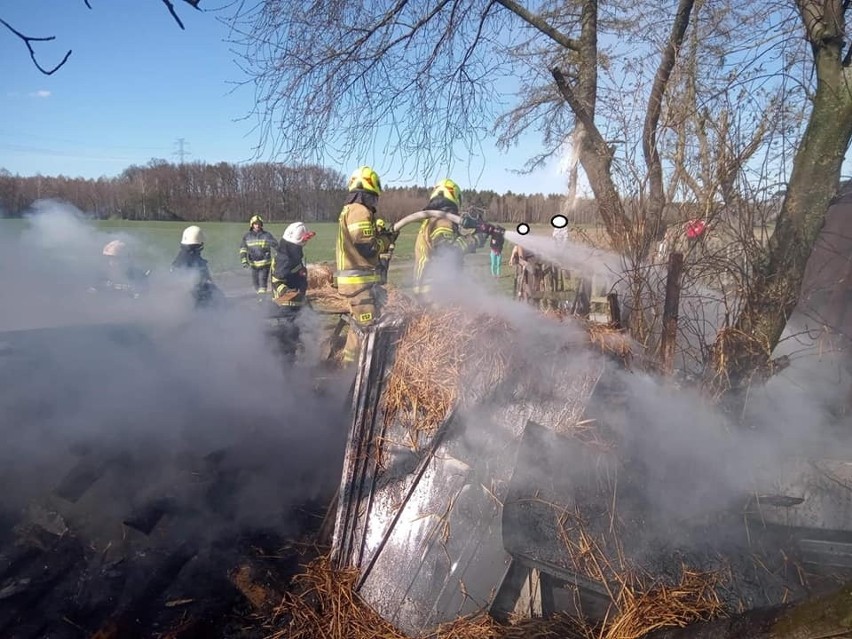 Wielkanocny Pożar w Kujawsko-Pomorskiem. Do pożaru słomy i drewna ruszyło OSP