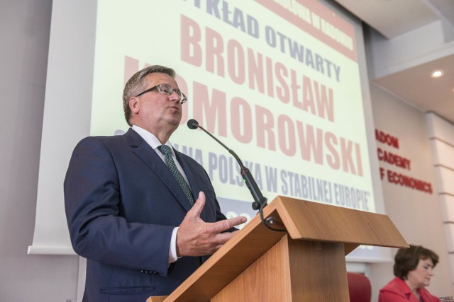 Bronisław Komorowski, były prezydent Polski, wygłosił wykład w Wyższej Szkole Handlowej w Radomiu.