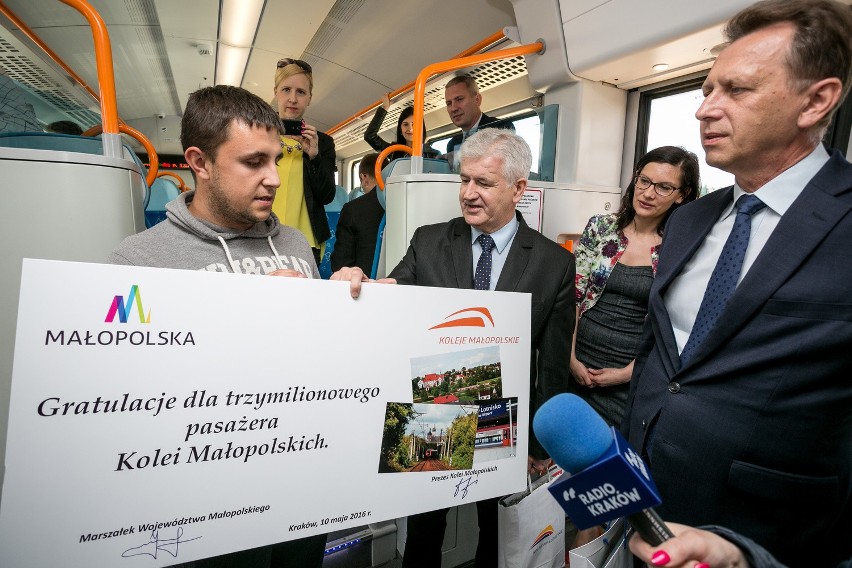 Koleje Małopolskie po 1,5 roku działalności przewiozły trzy miliony pasażerów  