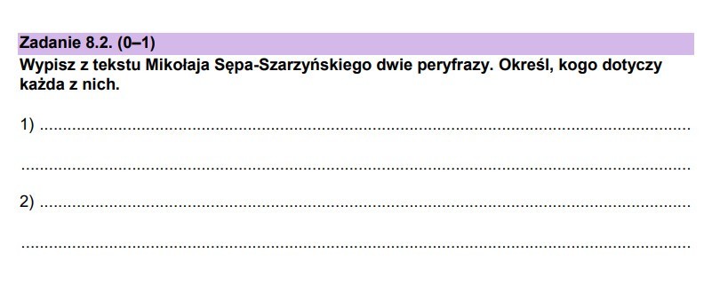 fragment arkusza CKE - matura z języka polskiego w formule 2023 (grudzień 2022)
