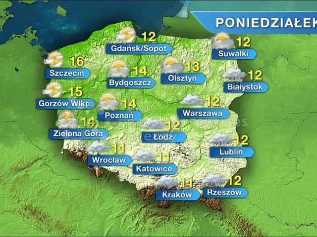 IMGW: W dzień w północno-zachodniej części kraju zachmurzenie umiarkowane, miejscami duże, ale bez opadów.