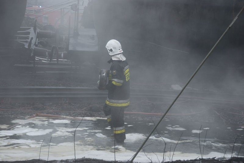 Pozar po zderzeniu pociągów
Pozar po zderzeniu pociągów