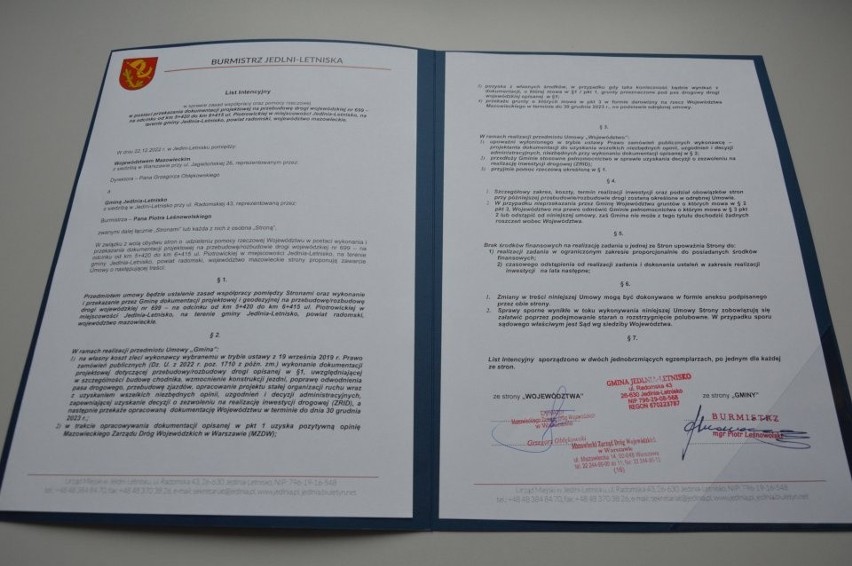 Podpisanie umowy na rozbudowę drogi wojewódzkiej 699.