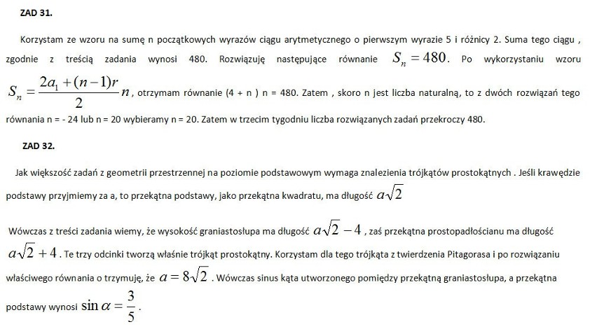 Matura próbna OPERON 2014 z matematyki.