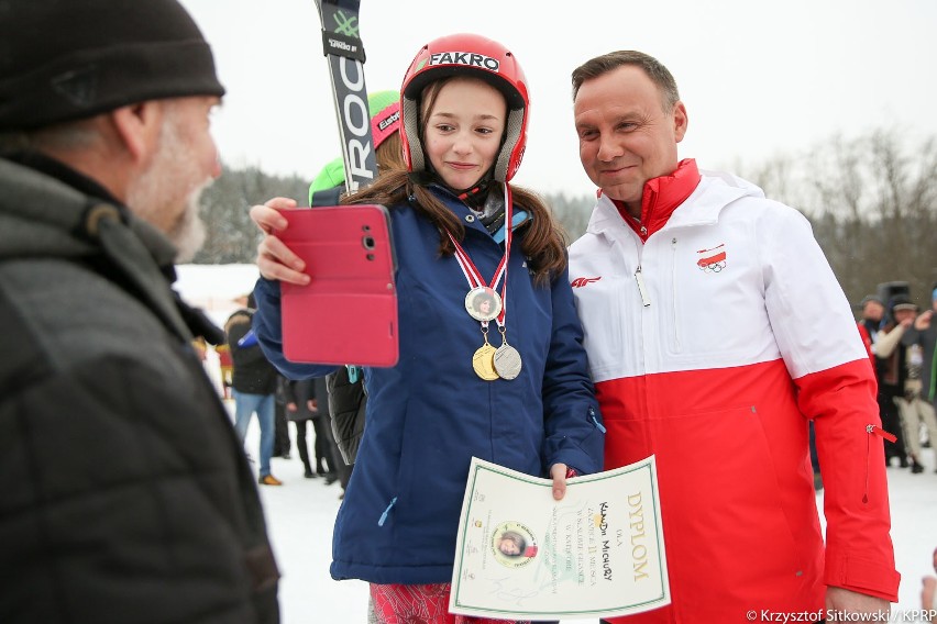 Rabka-Zdrój. Prezydent Andrzej Duda rozdawał nagrody narciarzom [ZDJĘCIA]