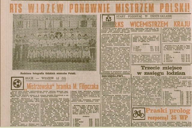 9 maja 1982 r. drużyna Widzewa Łódź drugi raz zdobyła tytuł mistrza Polski.