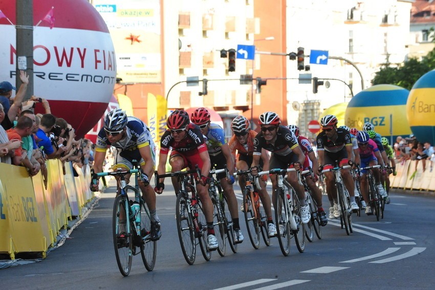 Zdjęcia z mety 2. etapu wyścigu kolarskiego Tour de Pologne...