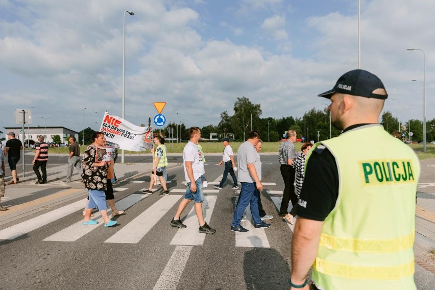 Blokada ronda Lotników w Jasionce koło Rzeszowa.