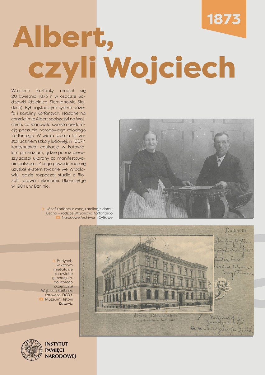 Biograficza wystawa elemantarna autorstwa dr Anny Zaczkowskiej z Oddziałowego Biura Edukacji Narodowej katowickiego IPN-u