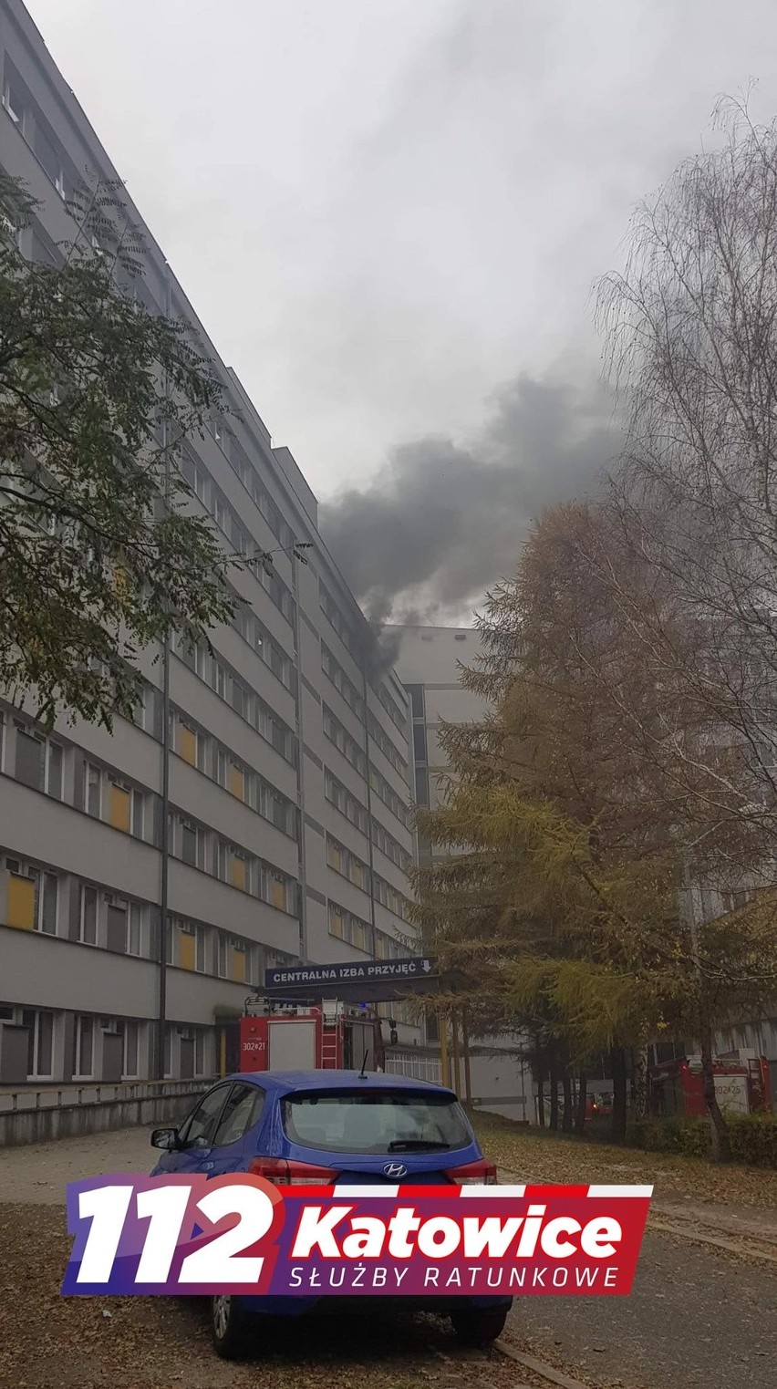 Pożar szpitala w Katowicach