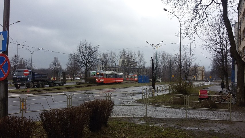 Sosnowiec, Małachowskiego, remont torów tramwajowych
