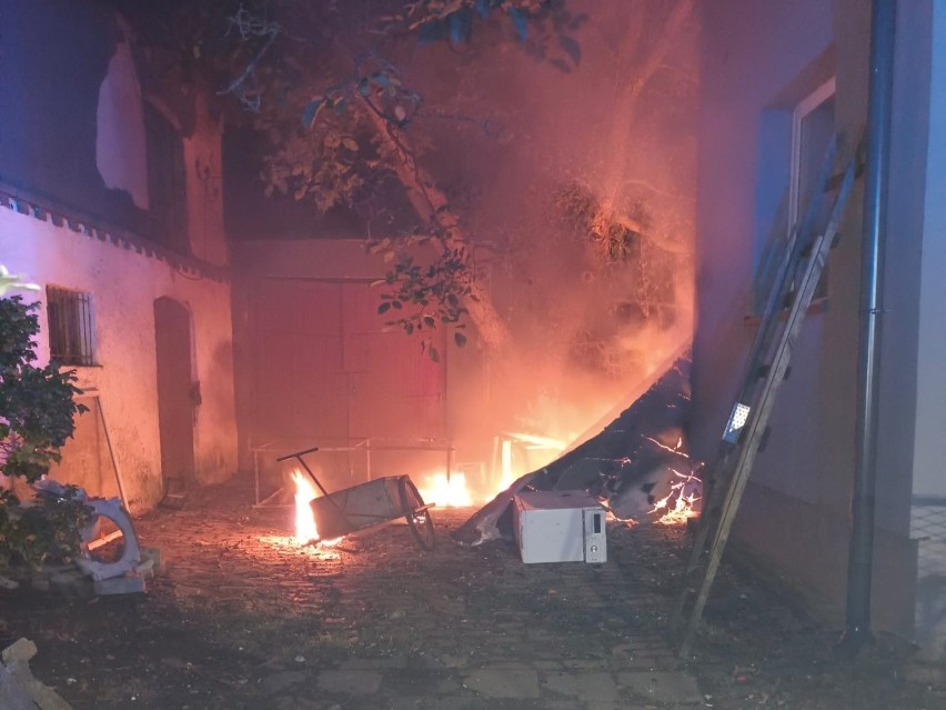 Pożar przy ulicy Orzeszkowej w Złocieńcu.