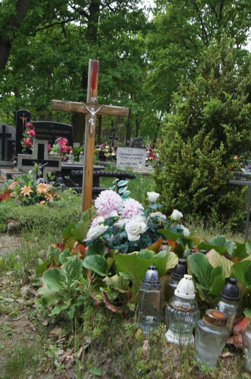 Ksiądz pomalował sprayem krzyże na cmentarzu pod Wieluniem. Tak zachęca do dbania o groby [ZDJĘCIA]