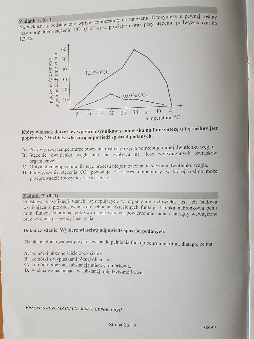 Egzamin gimnazjalny 2017 [PRZYRODA] - odpowiedzi - arkusze - pytania