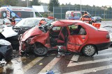 Wypadek na obwodnicy Przemyśla. W zderzeniu trzech samochodów zginęły dwie osoby, a trzy zostały ranne [ZDJĘCIA]