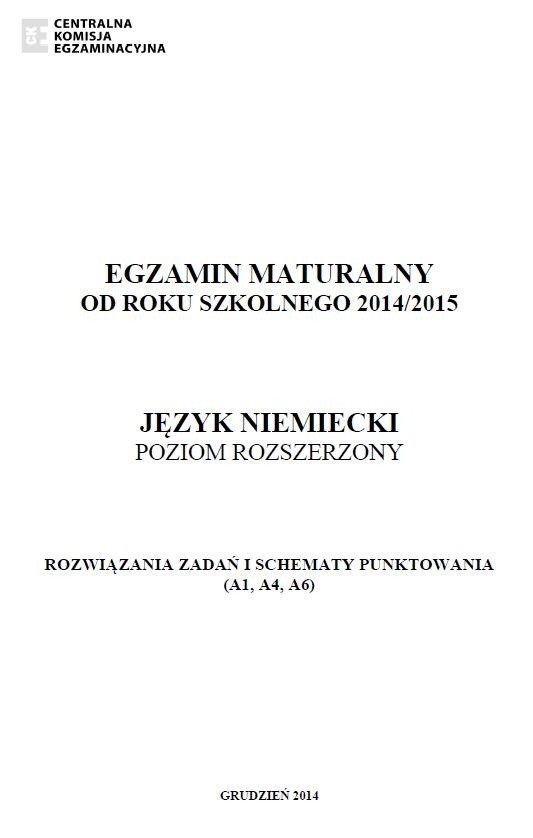 MATURA próbna 2015: Język niemiecki rozszerzony [KLUCZ ODPOWIEDZI] 