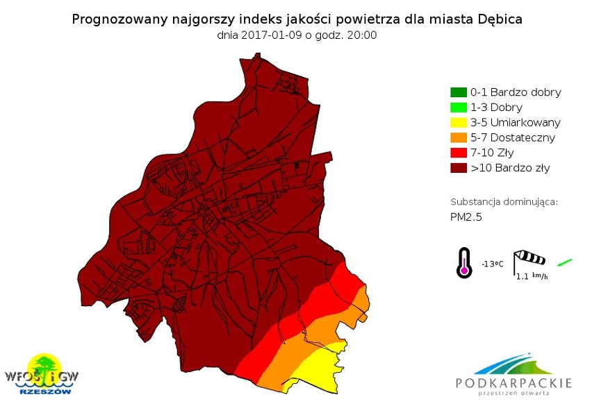 ... i podobnie, jak w Rzeszowie, fatalne powietrze będzie w...