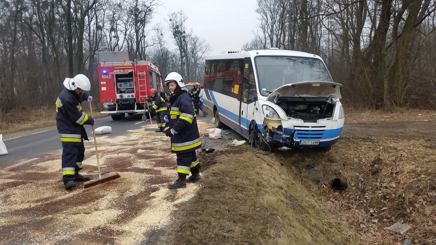 Autobus zderzył się z traktorem pod Strzelcami Opolskimi