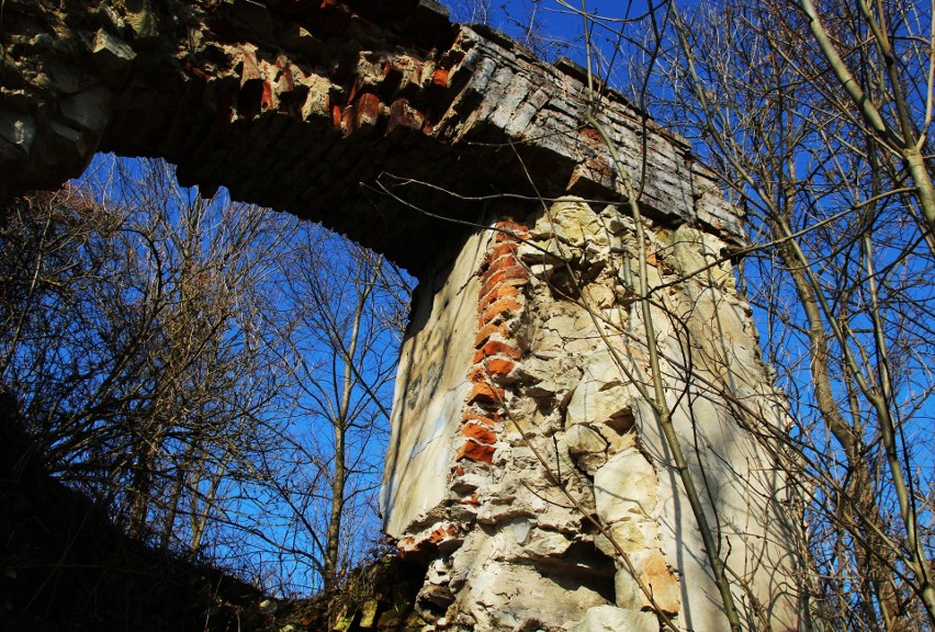 Ruiny wieży na wzgórzu zamkowym w Szczebrzeszynie